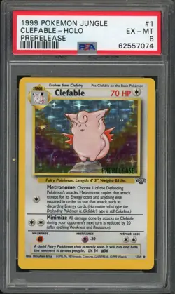 Pokemon PSA 6 EX-MT Jungle Prerelease - Holo Clefable 1/64 - Image 1