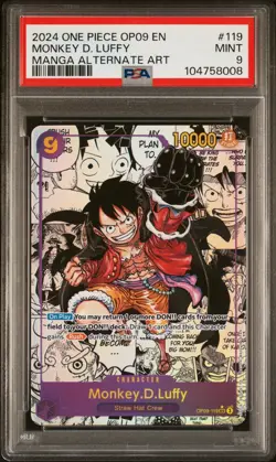 ONE PIECE OP09-EMPERORS IN THE NEW WORLD 119 MONKEY D. LUFFY MANGA ALT ART PSA 9 - Image 1