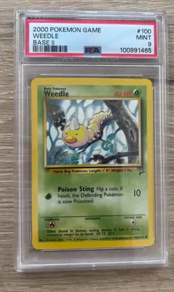 Weedle Pokemon Base Set 2 PSA 9 MINT 2000 - Image 1