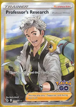 Professor's Research (Full Art) Ultra Rare Pokemon GO 078/078 NM Holo - Image 1