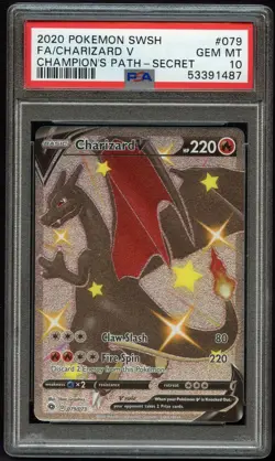 Pokemon Shiny Charizard V Champions Path 79/73 Secret Rare PSA 10 Gem Mint - Image 1