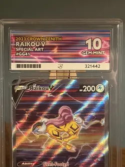 Pokemon TCG Raikou V GG41/GG70 Graded ACE 10 Gem Mint Crown Zenith - Image 3