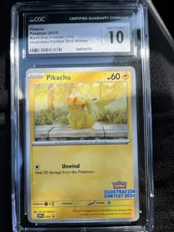 Pokemon Pikachu #214 Illustration Contest Winner BSP 2024 - CGC 10 Gem Mint - Image 1