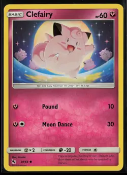 Clefairy 39/68 Pokemon Hidden Fates Common Lightly Played - Image 1