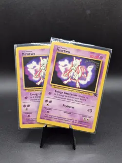 Pokemon Mewtwo WB Movie Promos, lot 0f 2, LP/LP+ - Image 1