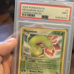 Pokemon Meganium EX Holo Rare 9/115 Unseen Forces PSA 9 2005 DOUBLE SWIRL 🌀 🌀 - Image 2