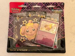 Pokemon Paldean Fates Tech Sticker Collection 3 Booster Pack Blister- Fidough - Image 1
