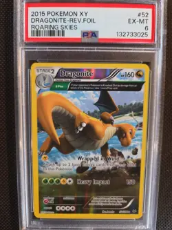 DRAGONITE-REV.FOIL- ROARING SKIES -2015 POKEMON XY- #52 PSA EX-MT 6 - Image 3