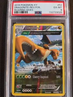 DRAGONITE-REV.FOIL- ROARING SKIES -2015 POKEMON XY- #52 PSA EX-MT 6 - Image 4