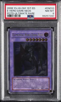 2006 YU-GI-OH! POTD-POWER OF THE DUELIST #EN033 ELEMENTAL HERO DARK NEOS PSA 8 - Image 1