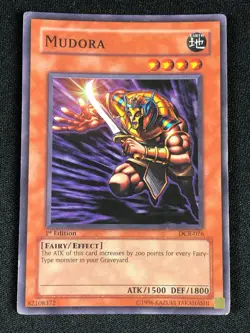 YUGIOH MUDORA DCR-076 1ST SUPER PLAY/EDGE-WEAR - Image 1