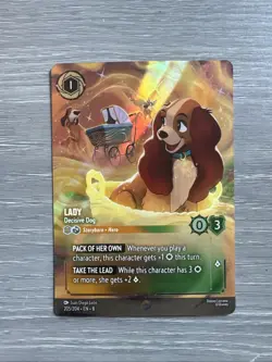Lorcana- Lady- Decisive Dog - 205/204- ENCHANTED- Reign of Jafar - Image 1