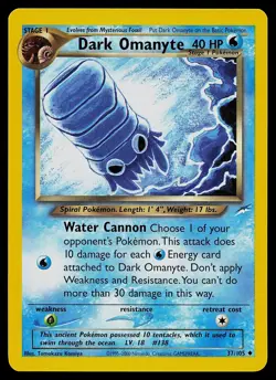 Pokemon Card - Dark Omanyte Neo Destiny 37/105 Unlimited Uncommon - Image 1