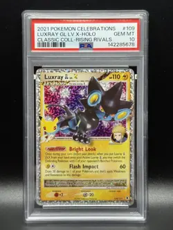 PSA 10 GEM MINT Luxray 109 Celebrations Classic Collection Holo Pokemon Card - Image 1