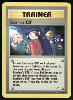 Pokemon Cards Sabrina's ESP 117/132 Unlimited Gym Heroes WOTC Uncommon LP - Image 1