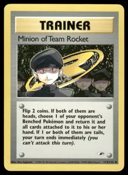 Pokemon Cards Minion of Team Rocket 113/132 Unlimited Gym Heroes Uncommon NM - Image 1