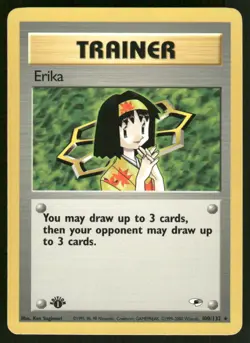 Pokemon Cards Erika 100/132 1ST EDITION Gym Heroes Rare NM *2 - Image 1
