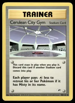 Pokemon Cards Cerulean City Gym 108/132 Unlimited Gym Heroes WOTC Uncommon NM - Image 1