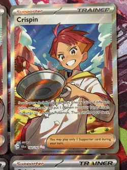 Pokemon TCG Trainer Crispin 164/142 Stellar Crown Ultra Rare Holo Card - Image 3