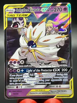 Solgaleo & Lunala GX 75/236 Sm-Cosmic Eclipse Holo Card NM Condition - Image 1