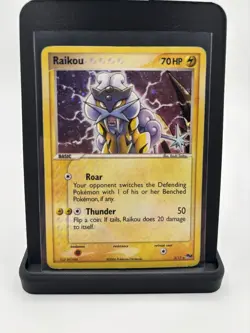 Pokemon TCG Pop Series 2 Raikou Holo Rare Card 3/17 - DMG - Image 1