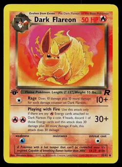 Pokemon Card - Dark Flareon Team Rocket 35/82 Uncommon 1st Edition - Image 1