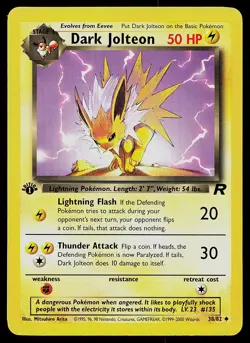 Pokemon Card - Dark Jolteon Team Rocket 38/82 Uncommon 1st Edition - Image 1