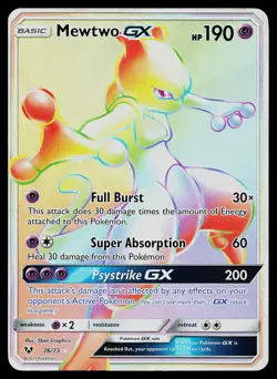 Pokemon Card Shining Legends Mewtwo GX 76/73 Rare Rainbow - Image 1