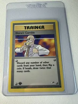 1st Edition Blaine’s Gamble 121/132 Gym Heroes Pokemon Card WOTC TCG - Image 1