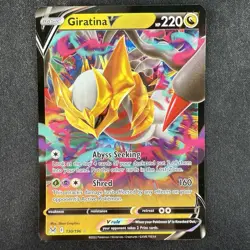 Pokemon TCG Giratina V Sword & Shield Lost Origin 130/196 Holo Ultra Rare Card 1 - Image 1