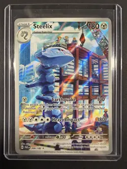 Pokemon Steelix, Illustration Rare, Holo Card 208/182. Great condition - Image 1
