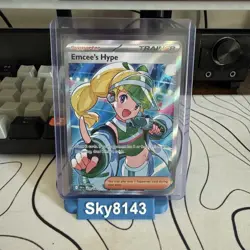 Pokemon TCG Trainer Emcee's Hype Ultra Rare Holo Card 220/182 CO29 - Image 1