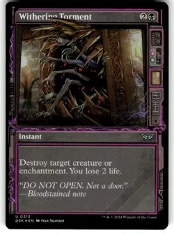 FOIL Withering Torment (Showcase) Duskmourn: House of Horror MTG NM - Image 1