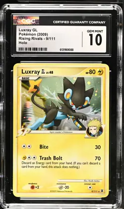 CGC 10 GEM MINT Luxray Gl 9/111 Holo Rising Rivals Pokemon Card - Image 1