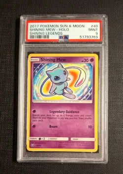 PSA 9 Shining Mew Pokemon TCG Shining Legends Shiny Holo Rare 40/73 2017 - Image 1