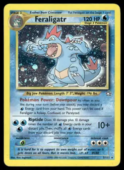 Pokemon Cards Feraligatr 5/111 Unlimited Holo Neo Genesis WOTC Rare NM - Image 1