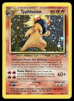Pokemon Cards Typhlosion 17/111 Unlimited Holo Neo Genesis Rare MP - Image 1