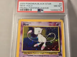 2000 Pokemon WOTC Black Star Promos #9 Pokemon League Mew Holo w/ Swirl PSA 8 - Image 3