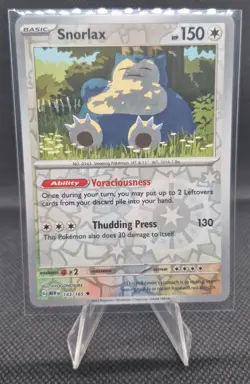2023 Pokemon SV 151 Snorlax #143/165 Reverse Holo - Image 1