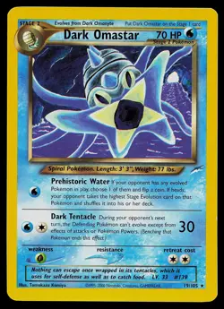 Pokemon Card - Dark Omastar Neo Destiny 19/105 Rare - Image 1