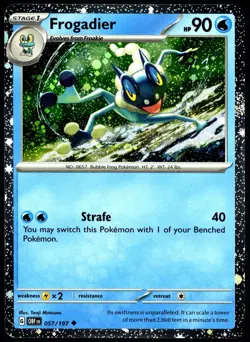Pokemon TCG Frogadier 057/197 Obsidian Flames Cosmos Holo Promo Card - LP - Image 1