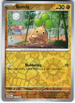 Bonsly 110/197 Pokemon SV03: Obsidian Flames Reverse Holo Common NM - Image 1