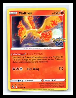 🔥 Pokemon - Moltres - 012/078 - Holo Rare - Pokemon Go - Image 1