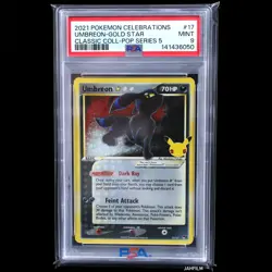 PSA 9 POKEMON 2021 CELEBRATIONS CLASSIC COLLECTION #17 UMBREON GOLD STAR - Image 1