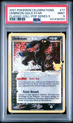 PSA 9 POKEMON 2021 CELEBRATIONS CLASSIC COLLECTION #17 UMBREON GOLD STAR - Image 3