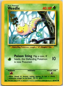 Weedle - Base Set 069/102 - Common - NM Pokemon TCG - Image 1