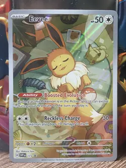 Pokemon TCG Prismatic Evolutions Eevee 171 Illustration Rare Promo Holo - Image 1