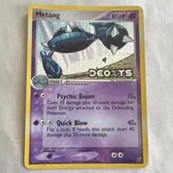 Pokemon Metang EX Deoxys 40/107 Reverse Holo Uncommon 2005 English LP - Image 1