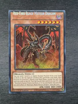 YuGiOh Red-Eyes Black Meteor Dragon - Double Misprint Name Shift + Wrong Foil NM - Image 2