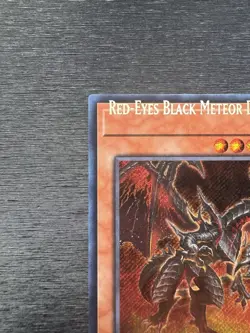YuGiOh Red-Eyes Black Meteor Dragon - Double Misprint Name Shift + Wrong Foil NM - Image 4